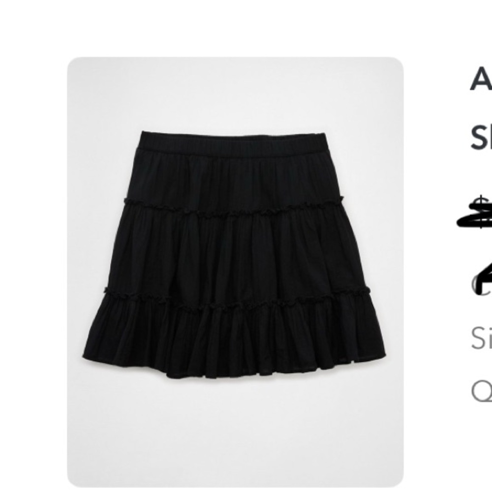 american eagle Black Tiered Skirt